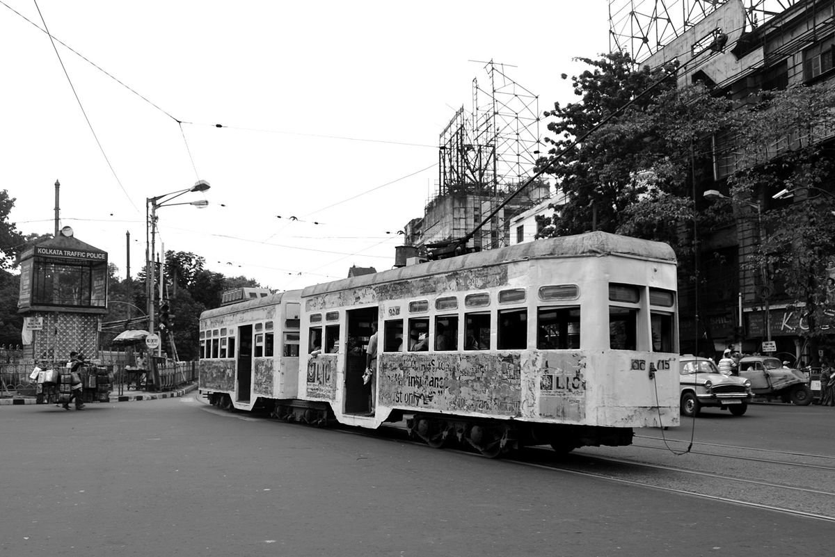 Kolkata Tram along Pandal Streets